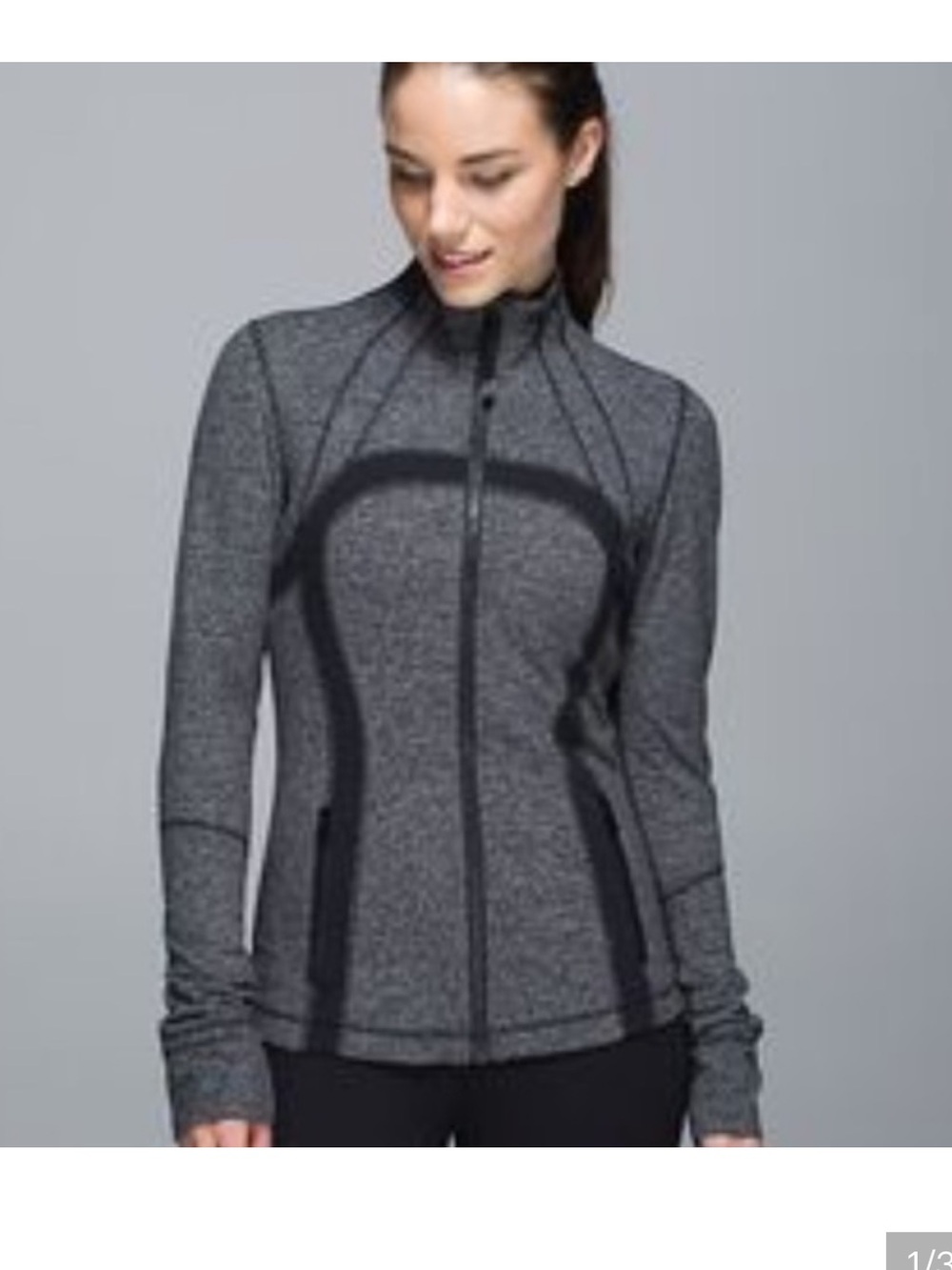 Lululemon Herringbone Define Jacket Black and Grey Size 10